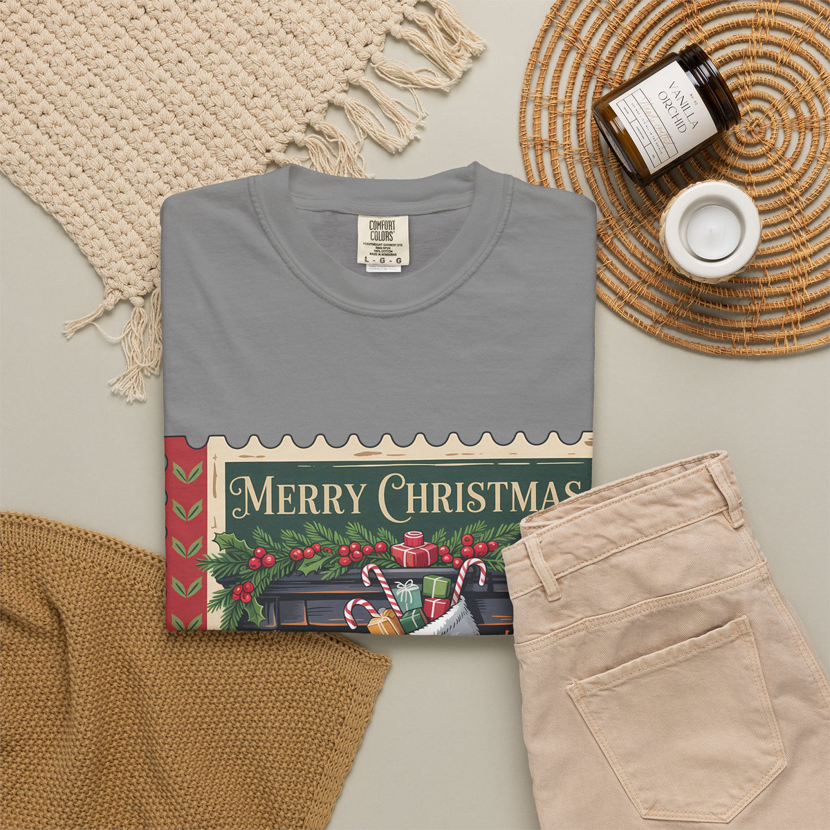 Merry Christmas Unisex Garment-Dyed T-shirt