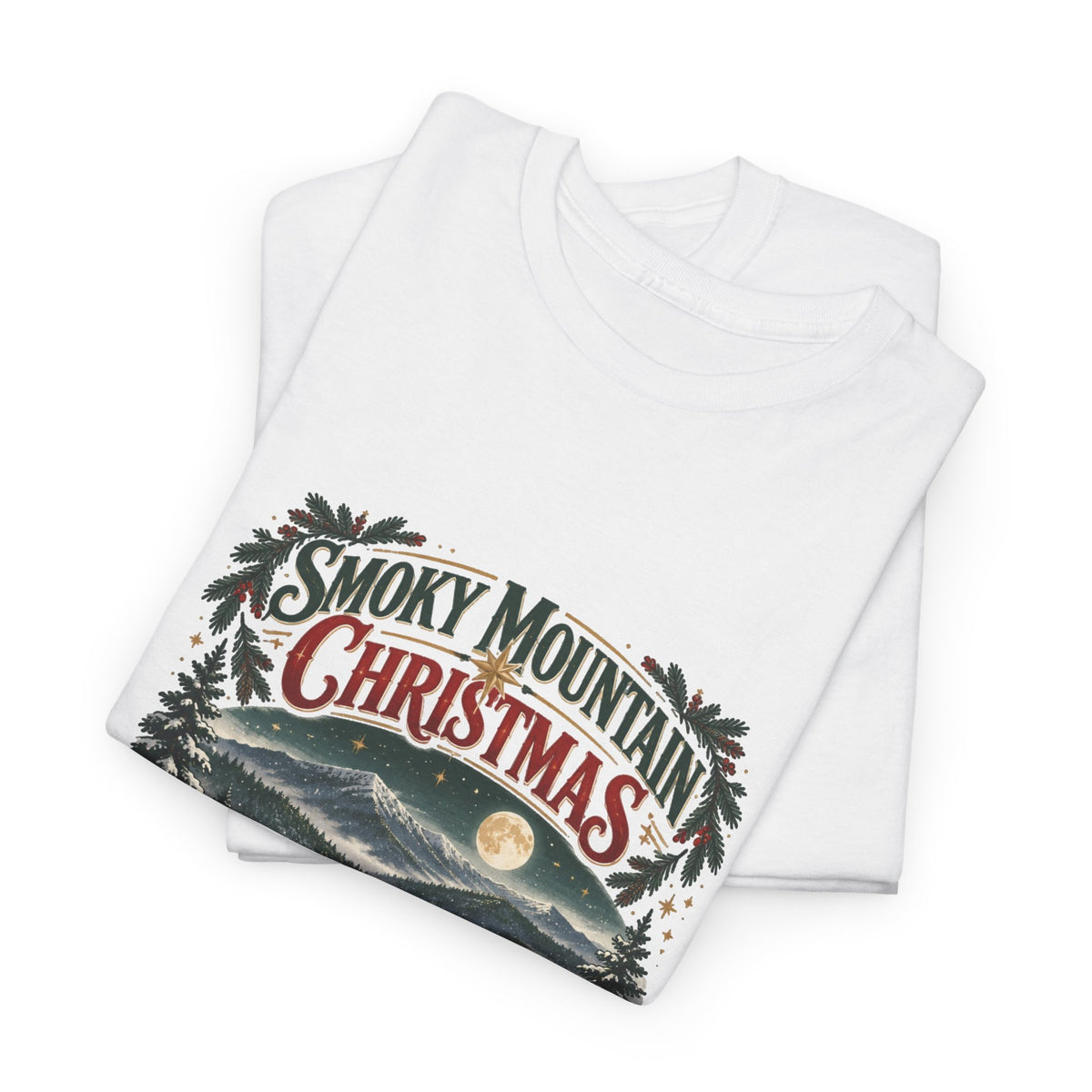Smoky Mountain Christmas Unisex Heavy Cotton Tee