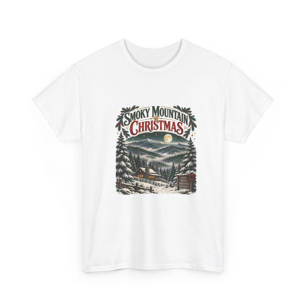 Smoky Mountain Christmas Unisex Heavy Cotton Tee