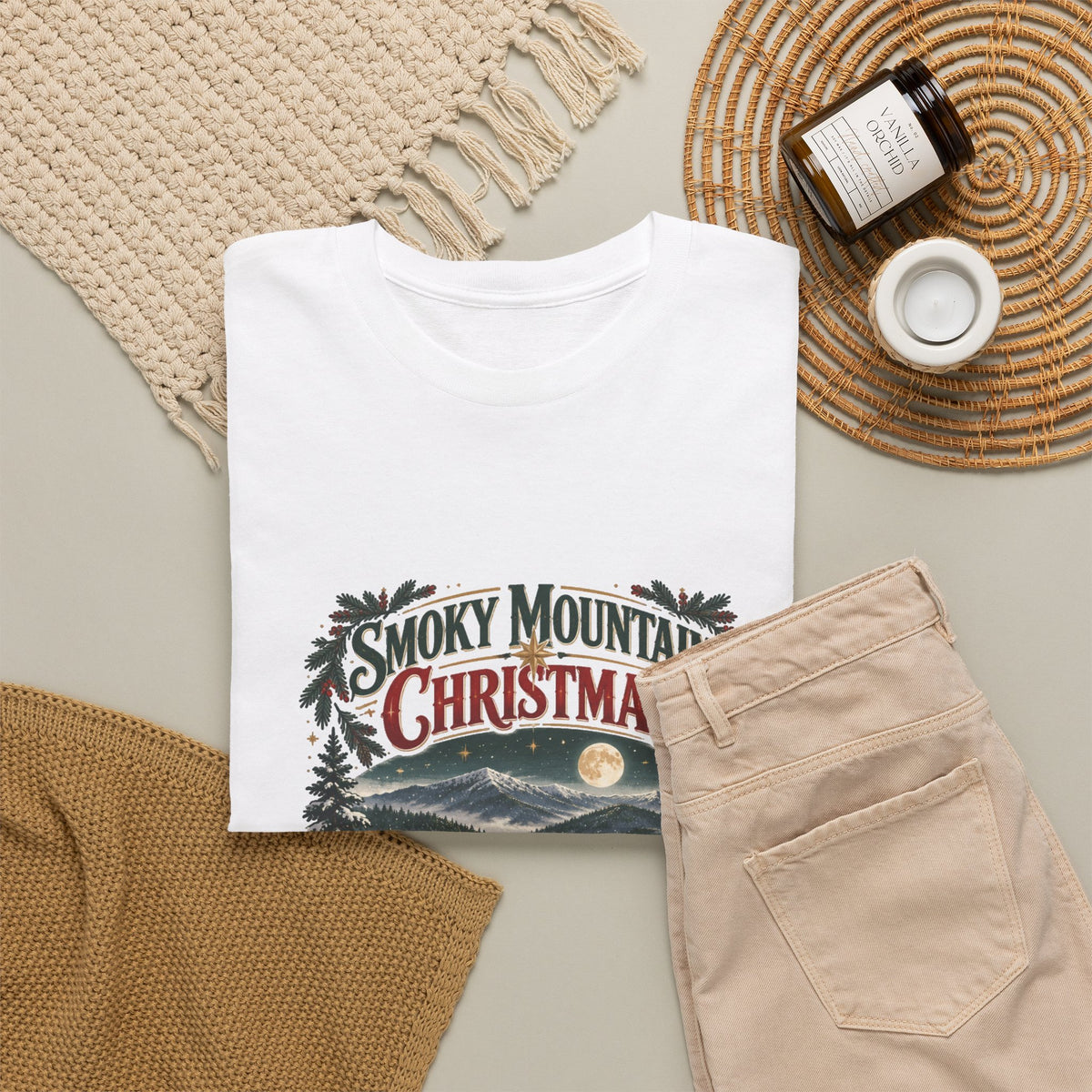 Smoky Mountain Christmas Unisex Heavy Cotton Tee
