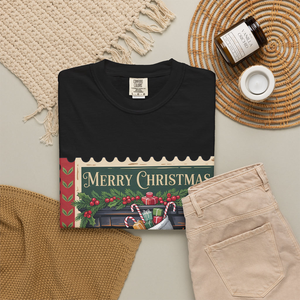 Merry Christmas Unisex Garment-Dyed T-shirt