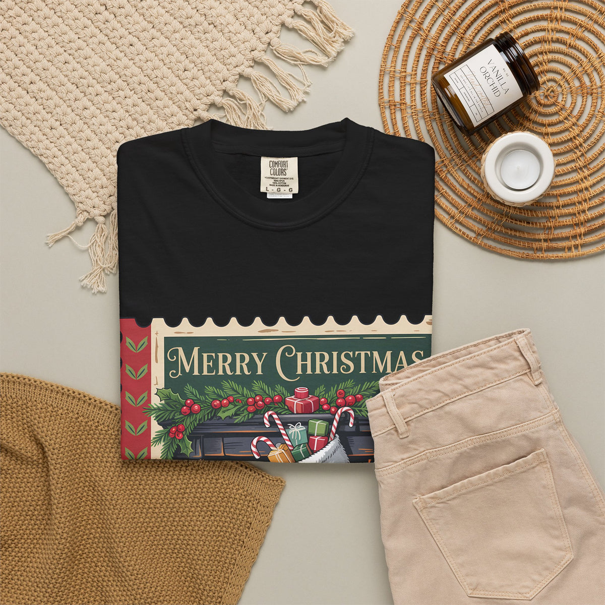 Merry Christmas Unisex Garment-Dyed T-shirt