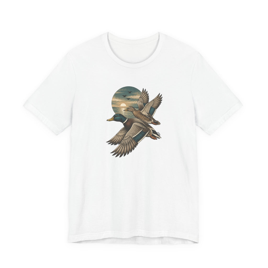 Flying Ducks at Sunset - Hunting Season T-Shirt