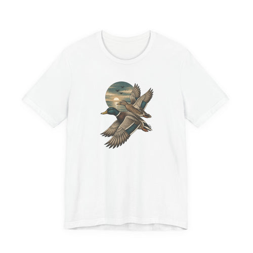 Flying Ducks at Sunset - Hunting Season T-Shirt