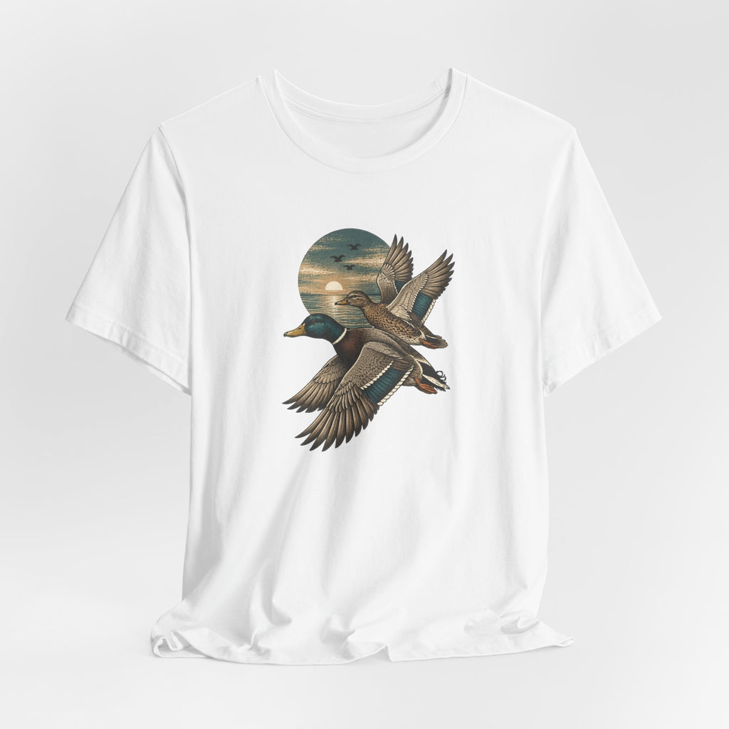 Flying Ducks at Sunset - Hunting Season T-Shirt